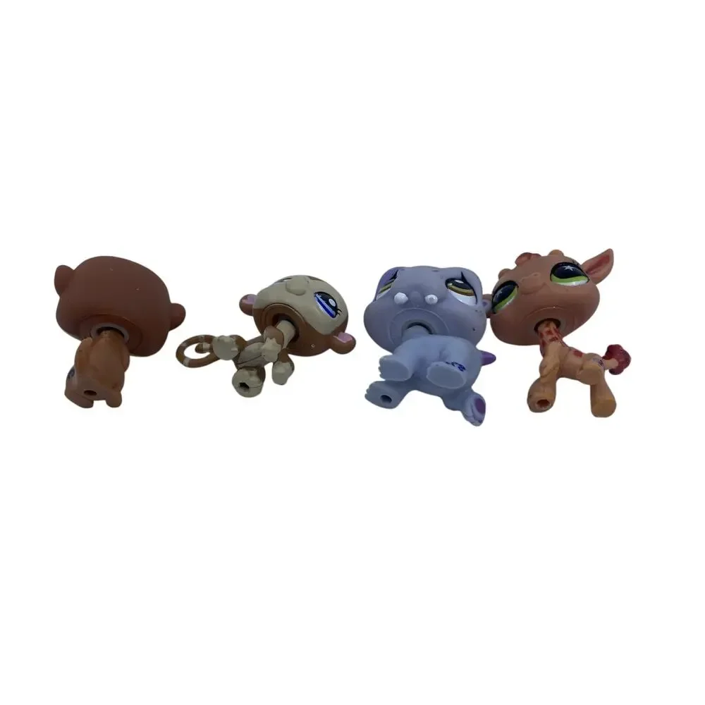 Littlest Pet Shop LPS African Animals Lot of 4 Giraffe, Hippo, Meerkat, Monkey